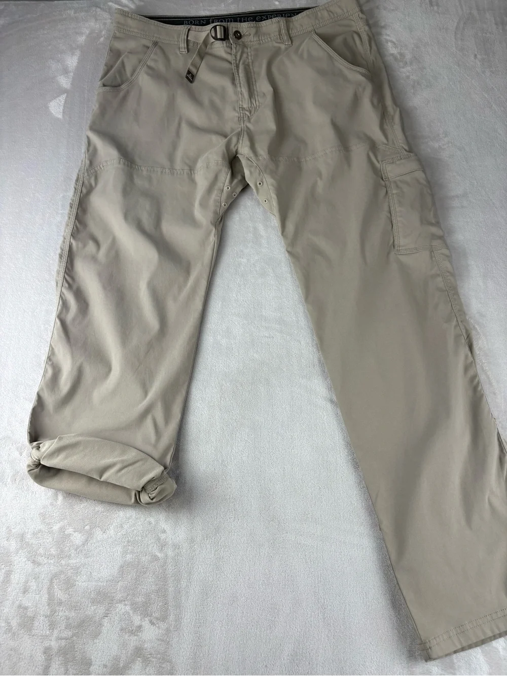 prAna Men’s Stretch Convertible Hiking Pants 38X34 Beige Trail Outdoor Cargo